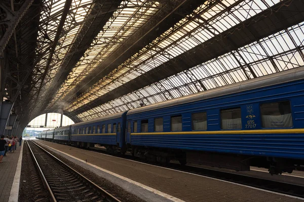 Lviv Ucrania Septiembre 2016 Ciudad Lviv Con Estación Principal Tren — Foto de Stock
