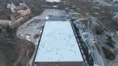 Outdoor Ice Skating Arena in Budapest, Hungary