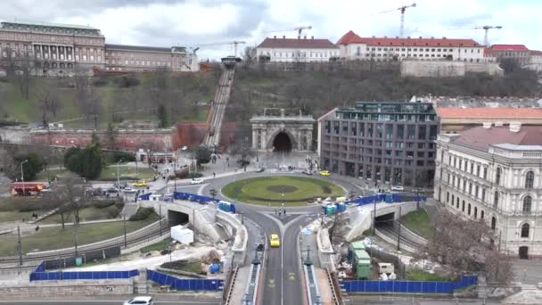 Buda Castle Tunnel Budapest Hungary Budai Varalagut — Stockvideo