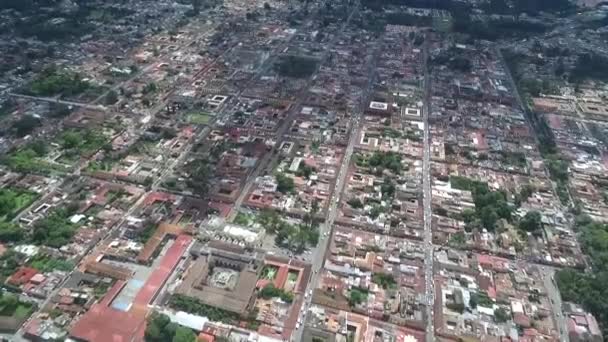 Antigua City Guatemale Krásné Staré Město Centrum Drone Point View — Stock video