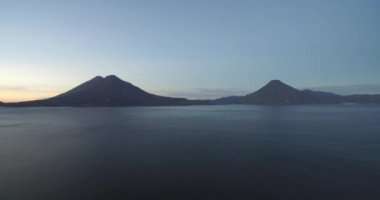 Volcano San Pedro and Volcano Atitlan in Background. Lake Atitlan in Foreground. Sightseeing Place in Guatemala