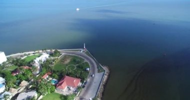 Belize City ve Downtown. Karayip Ülkesi. Drone bakış açısı. Güzel Skyline.