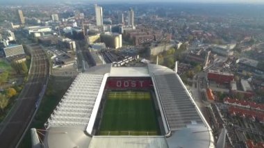 Eindhoven PSV Stadyumu, Eindhoven, Hollanda. Drone Bakış Açısı.
