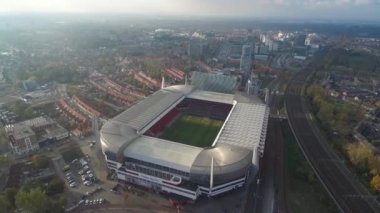 Eindhoven PSV Stadyumu, Eindhoven, Hollanda. Drone Bakış Açısı.