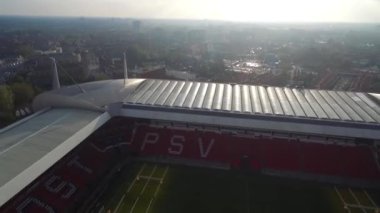 Eindhoven Şehri, Hollanda 'da. Drone bakış açısı. Şehir Merkezi