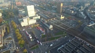 Eindhoven Şehri, Hollanda 'da. Drone bakış açısı. Şehir Merkezi