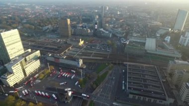 Eindhoven Şehri, Hollanda 'da. Drone bakış açısı. Şehir Merkezi