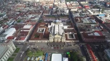 Guatemala Şehri Şehri. Hava görüntüsü. Drone bakış açısı. Guatemala
