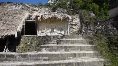 Tikal Piramitleri Guatemala Tikal Ulusal Parkı 'nda. Maya Harabeleri, Tapınak, Maya Flores Peten.