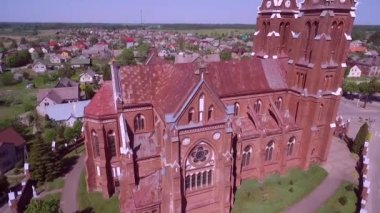 Litvanya 'daki Aziz Yakup Kilisesi Havari Sveksna. Drone Bakış Açısı