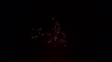 Gece havai fişekler. Karanlık Gök ve Renkli Patlama. Festival