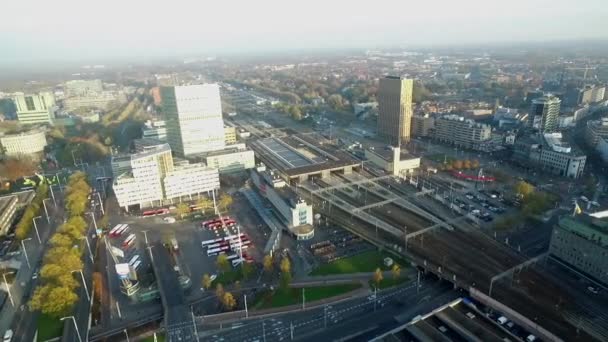 Eindhoven Cityscape Holanda Ponto Vista Drone Centro Cidade — Vídeo de Stock