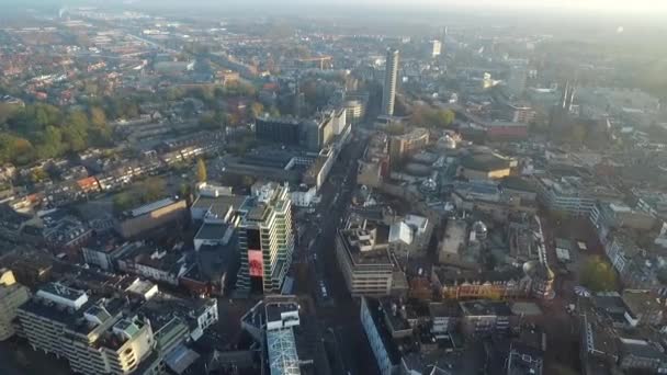 Eindhoven Cityscape Στην Ολλανδία Σημείο Θέασης Του Κηφήνα Πόλη Στο — Αρχείο Βίντεο