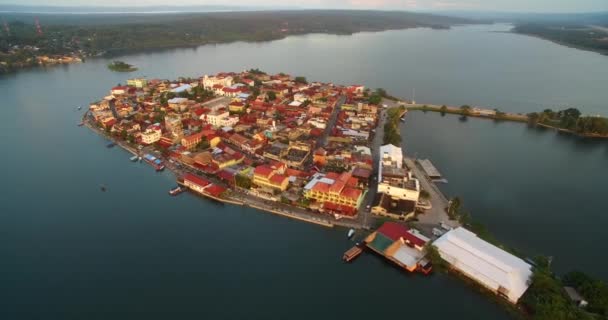 Peten Guatemala Daki Güzel Flores Adası Gezici Bir Yer Hava — Stok video