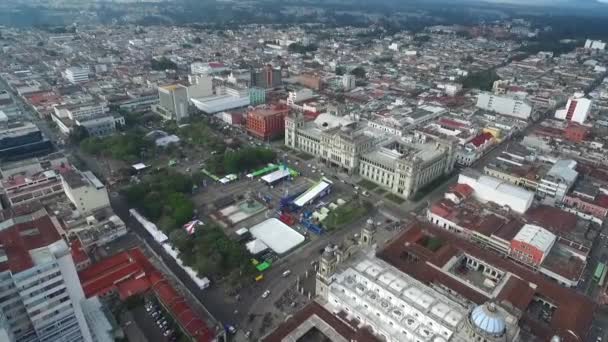 Город Гватемала Вид Воздуха Точка Зрения Дрона Гватемала — стоковое видео