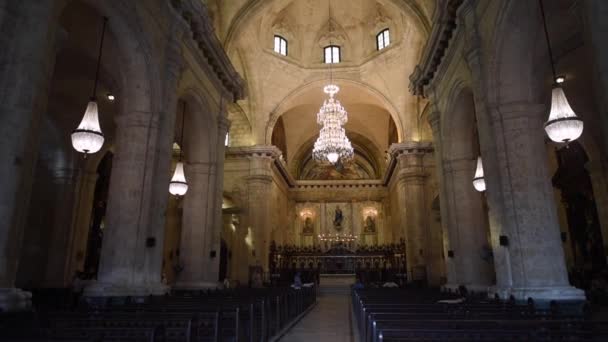 Catedral Havana Cuba Cidade Velha — Vídeo de Stock