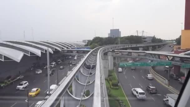 Vliegtuigtrein Tussen Terminals Benito Juarez Mexico City International Airport Mexico — Stockvideo
