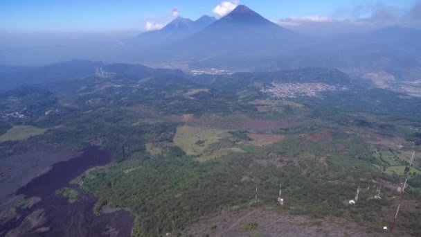 Guatemala Pacaya Volkanı Güzel Peyzaj Doğa Drone Bakış Açısı — Stok video