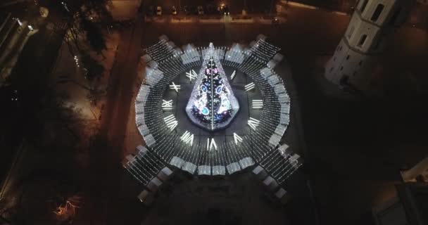 Kerstboom Vilnius Litouwen Een Van Beste Mooiste Kerststad Van Europa — Stockvideo