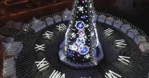 Karácsonyfa Vilniusban Litvániában Egyik Legjobb Legszebb Karácsonyi Város Európában Vilnius — Stock videók