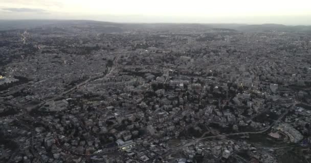 Jerusalem City Izrael Kilátás Jeruzsálemre Óváros Drón — Stock videók