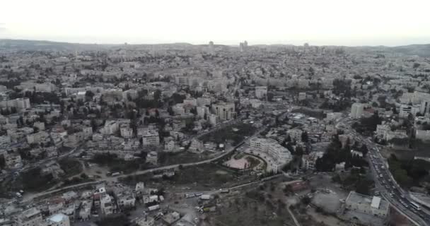 Jerusalem City Izrael Kilátás Jeruzsálemre Óváros Drón — Stock videók