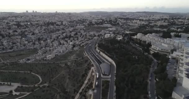 Jerusalem City Izrael Widok Stare Miasto Jerozolimie Dron — Wideo stockowe