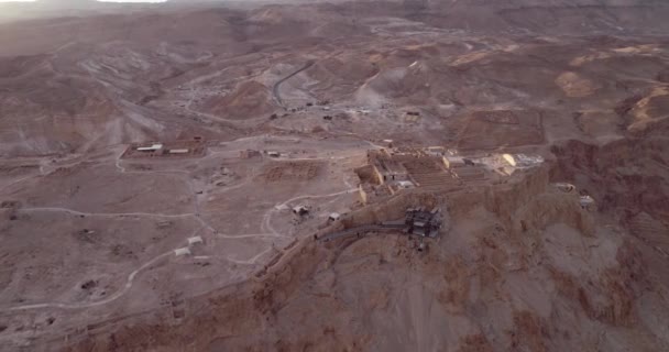 Masada 以色列南部地区古老的防御工事 以色列死海地区的Masada国家公园 Masada的城堡 — 图库视频影像