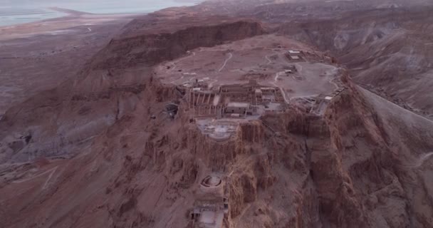 Masada Den Antika Befästningen Israels Södra Distrikt Masada National Park — Stockvideo