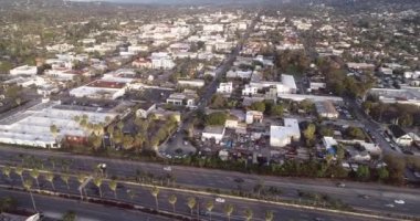 Kaliforniya 'da Santa Barbara City manzarası. ABD. Günaydın, Günbatımı Saati. İHA