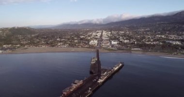 Kaliforniya 'da Santa Barbara City manzarası. ABD. Günaydın, Günbatımı Saati. İHA