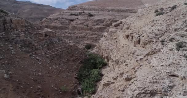 Prat River Israel Wadi Qelt Valley West Bank Originating Jerusalem — Vídeo de Stock
