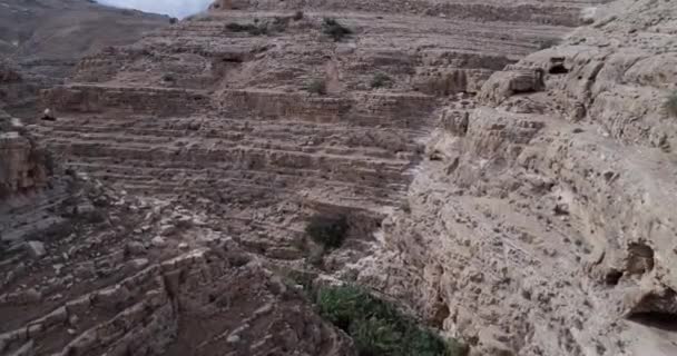 Prat River Israel Wadi Qelt Valley West Bank Originating Jerusalem — ストック動画