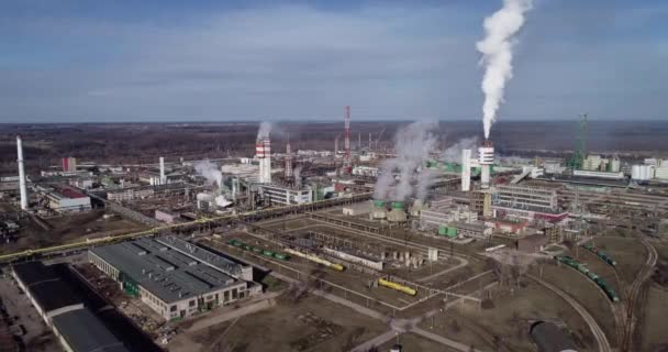 Εργοστάσιο Χημείας Στη Λιθουανία Achema Στην Πόλη Jonava Clear Blue — Αρχείο Βίντεο