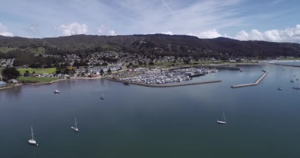 Granada Kalifonia Pillar Point Harbor Princeton Łodzie Jachty Tle Ocean — Wideo stockowe