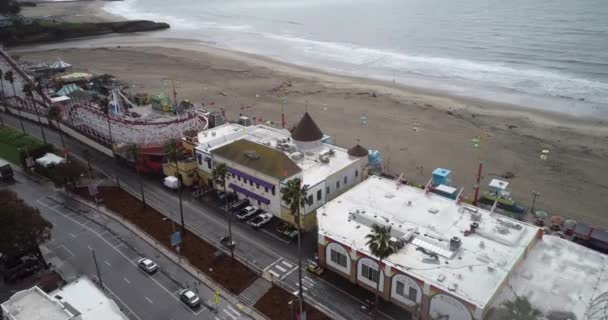 Giant Dipper Historisk Trærutsjebane Beliggende Santa Cruz Beach Boardwalk Vintage – Stock-video
