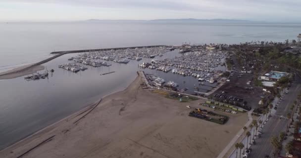 Santa Barbara Stadsbild Kalifornien Usa God Morgon Solnedgången Drönare — Stockvideo