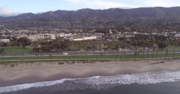 Santa Barbara Stadsbild Kalifornien Usa God Morgon Solnedgången Drönare — Stockvideo