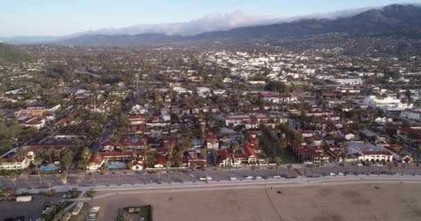 Santa Barbara Cityscape California Usa Morning Sunset Time Drone — Stock Video