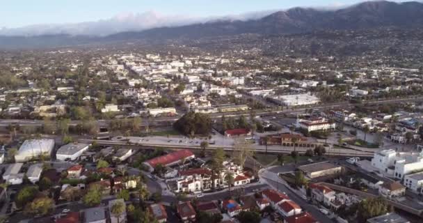 Santa Barbara Cityscape California Usa Morning Sunset Time Drone — Stock Video