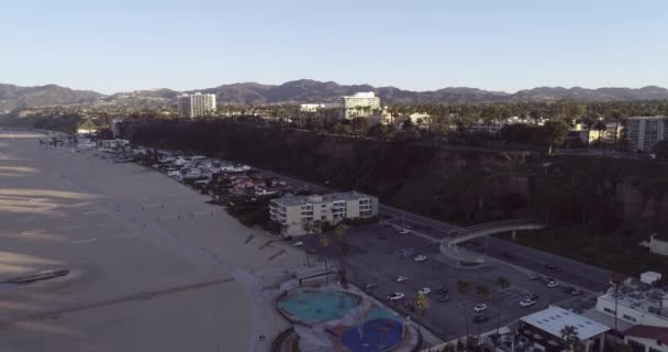 Wschód Słońca Santa Monica Los Angeles Kalifornia Usa Dron — Wideo stockowe