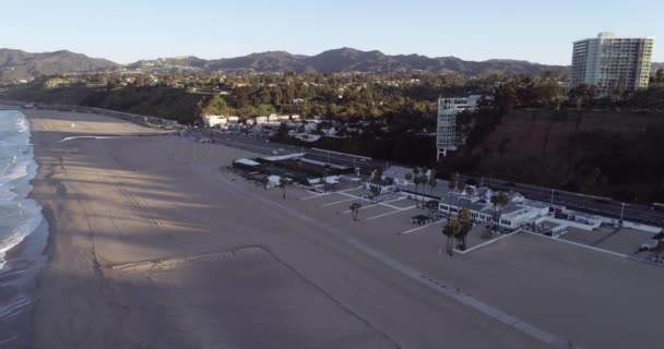 Napkeltekor Santa Monicában Los Angelesben Kaliforniában Usa Ban Drón — Stock videók