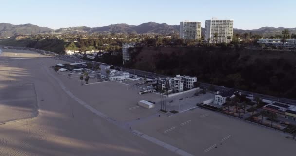 Napkeltekor Santa Monicában Los Angelesben Kaliforniában Usa Ban Drón — Stock videók