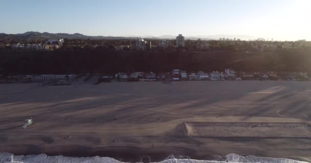 Sunrise Time Santa Monica Los Angeles California Usa Drone — Stock Video