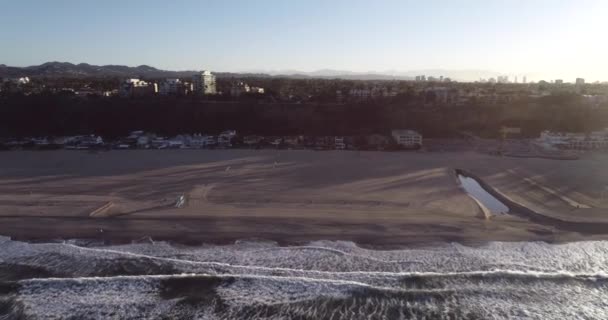 Hora Nascer Sol Santa Monica Los Angeles Califórnia Eua Drone — Vídeo de Stock