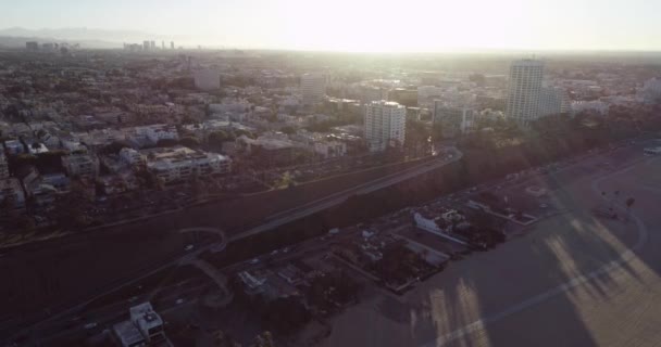 Zonsopgang Santa Monica Los Angeles Californië Usa Strand Achtergrond — Stockvideo