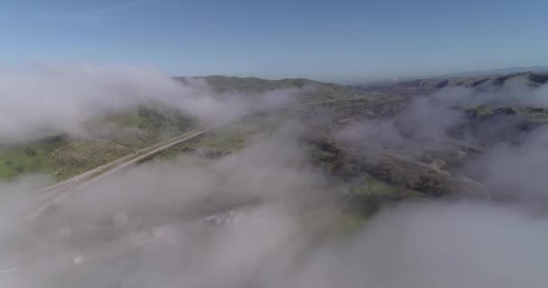 Krajobraz Przyroda Nad Chmurami Kalifornii Góra Tle Dron — Wideo stockowe