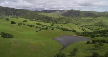 Yukarı Cottonwood Creek Vahşi Yaşam Bölgesi. Los Banos yakınlarında San Luis Barajı 'nda. Kaliforniya mı? ABD. Arka plandaki dağlar. İHA