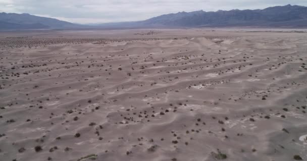 Плоские Дюны Мескита Долине Смерти Калифорния Сша Дрон — стоковое видео