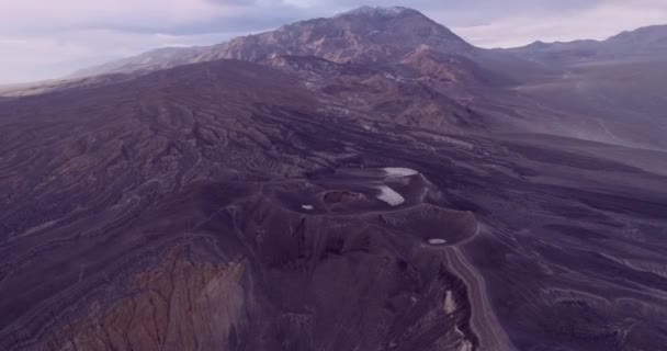 Death Valley Mooie Ubehebe Crater Californië Prachtige Ochtend Kleuren Kleurrijke — Stockvideo